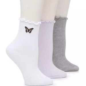 Steve Madden Anklet socks shoe size 5-10 White, Light Purple, Gray